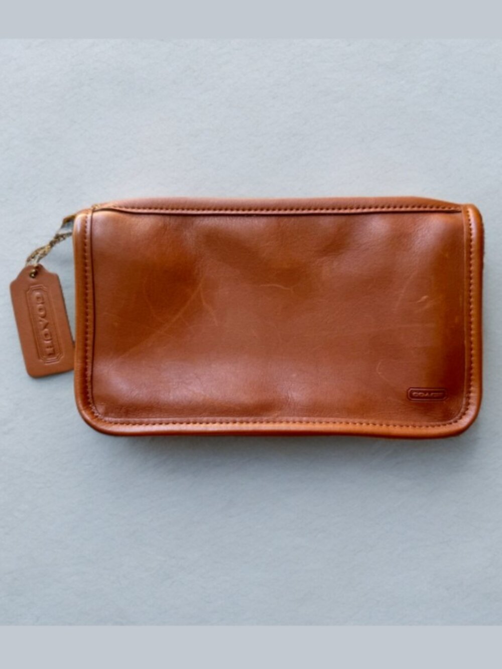 Coach Brown Leather Zip Chunky Case